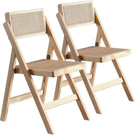 Isl Furnishings Ibiza Rattan Modern Folding Chair 2, Natural, PR CH51DC-2PK-NATURAL